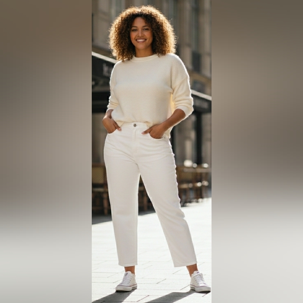 NYDJ Crop Slimmimg 16 Stretch Denim White Lift Tuck Ankle Jeans New